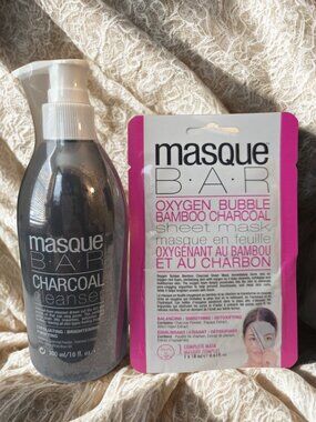 Masque Bar Charcoal Cleanser + Oxygen Bubble Sheet Mask Detox Set